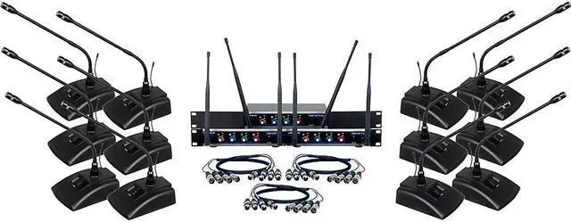Alt view image 4 of 9 - VocoPro Digital-Conference-12 Twelve Channel UHF Wireless Conference Microphone System
