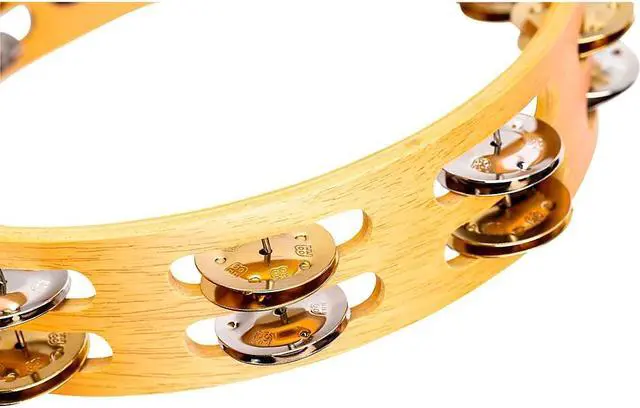 Alt view image 3 of 10 - MEINL Recording-Combo Wood Tambourine Two Rows Dual Alloy Jingles Super Natural