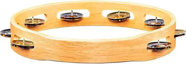 Alt view image 8 of 14 - MEINL Recording-Combo Wood Tambourine One Row Dual Alloy Jingles Super Natural