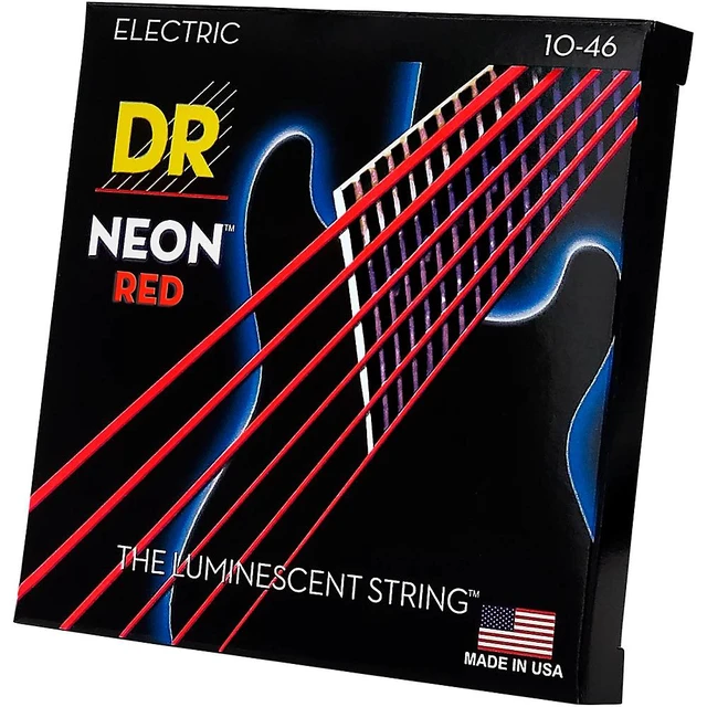 Alt view image 4 of 7 - DR Strings Hi-Def NEON Red Coated Medium (10-46) Electric Guitar Strings