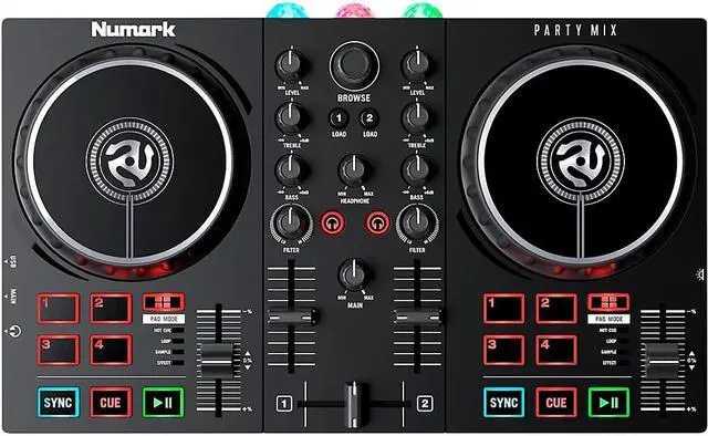 Alt view image 8 of 20 - Numark Party Mix II DJ Controller with Light Show