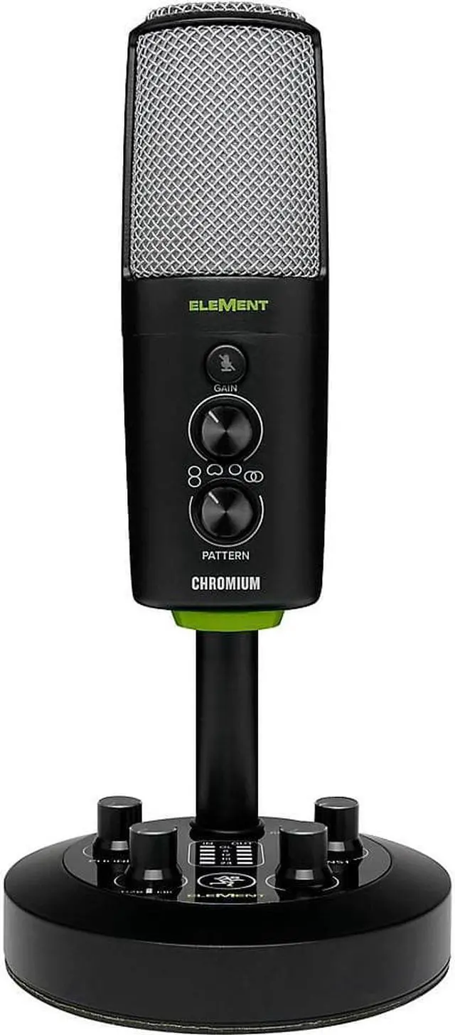 Alt view image 13 of 20 - Mackie EleMent Series Chromium Premium USB Condenser Microphone with Built-in 2-Channel Mixer