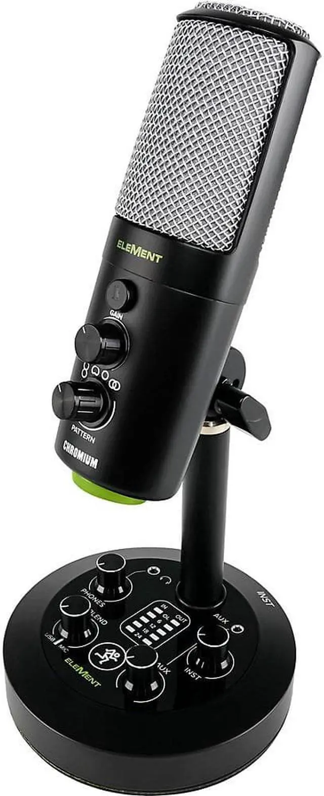 Alt view image 15 of 20 - Mackie EleMent Series Chromium Premium USB Condenser Microphone with Built-in 2-Channel Mixer