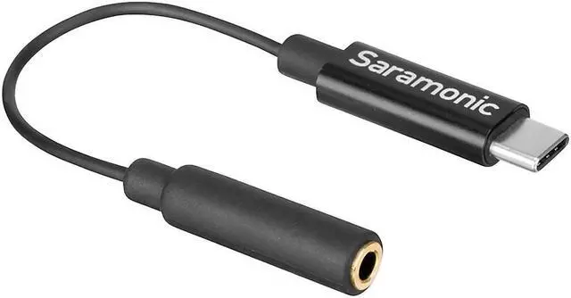 Alt view image 11 of 14 - Saramonic 3" Short USB Type-C Male to Female 3.5mm TRS Adapter Cable SR-C2003
