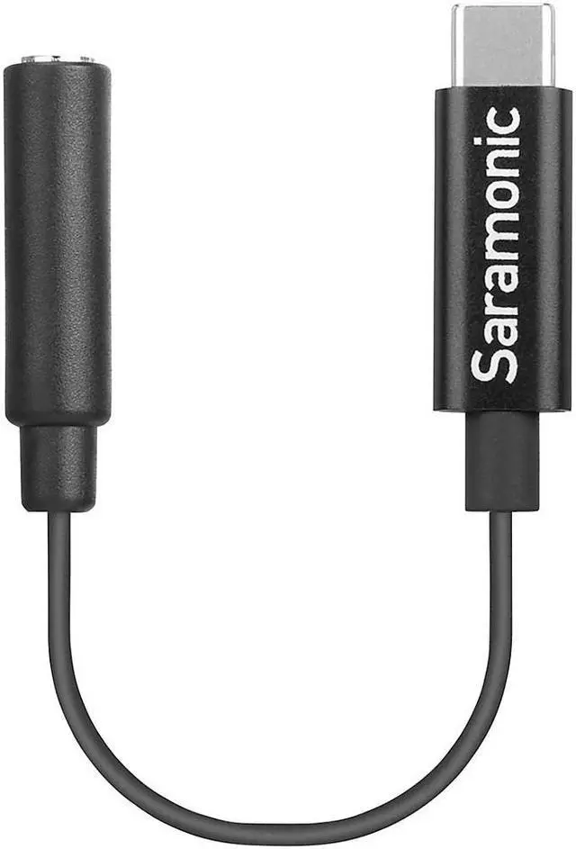 Alt view image 12 of 14 - Saramonic 3" Short USB Type-C Male to Female 3.5mm TRS Adapter Cable SR-C2003