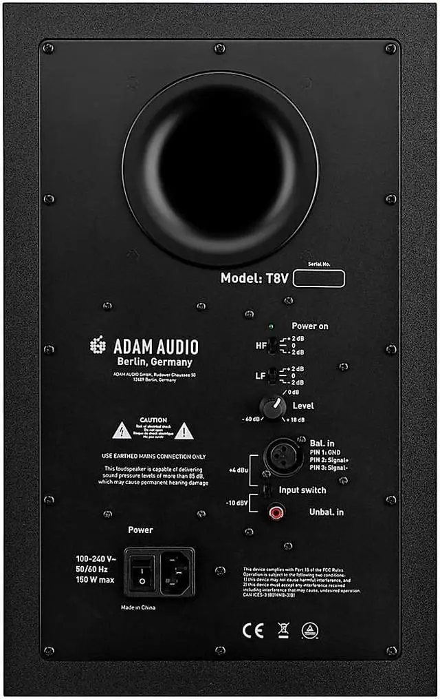 Alt view image 3 of 11 - Adam Audio Professional T-Series T8V 8" 90W 2-Way Active Nearfield Monitor