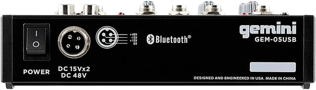 Alt view image 12 of 20 - Gemini compact 5-channel Bluetooth mixer with USB playback