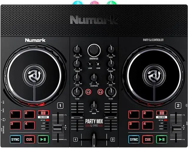 Alt view image 15 of 19 - Numark Party Mix Live DJ Controller with Light Show and Built-in Speakers
