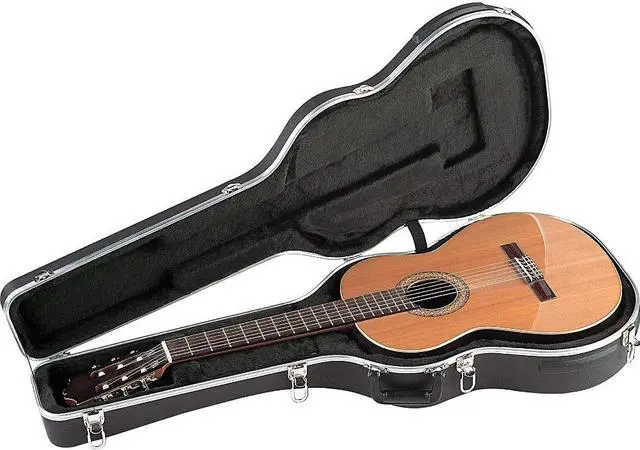 Alt view image 7 of 13 - SKB SKB-30 Deluxe Thin-Line Acoustic-Electric and Classical Guitar Case Black