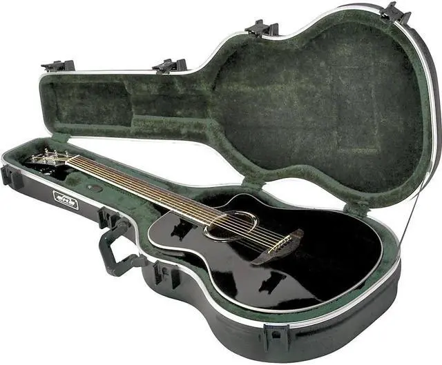 Alt view image 5 of 13 - SKB SKB-30 Deluxe Thin-Line Acoustic-Electric and Classical Guitar Case Black