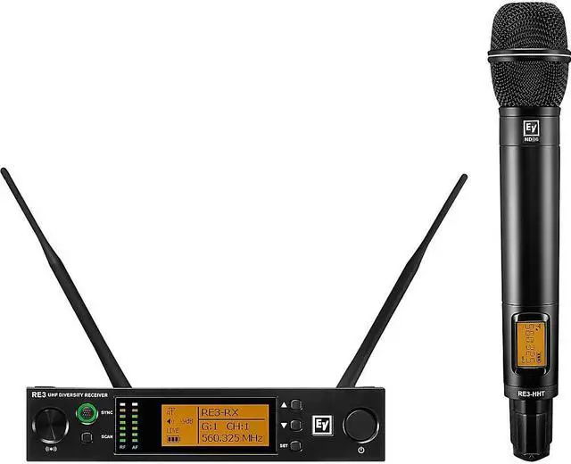 Main image of Electro-Voice RE3 Wireless Handheld Set With ND86 Dynamic Supercardioid Vocal Microphone Head 488-524 MHz