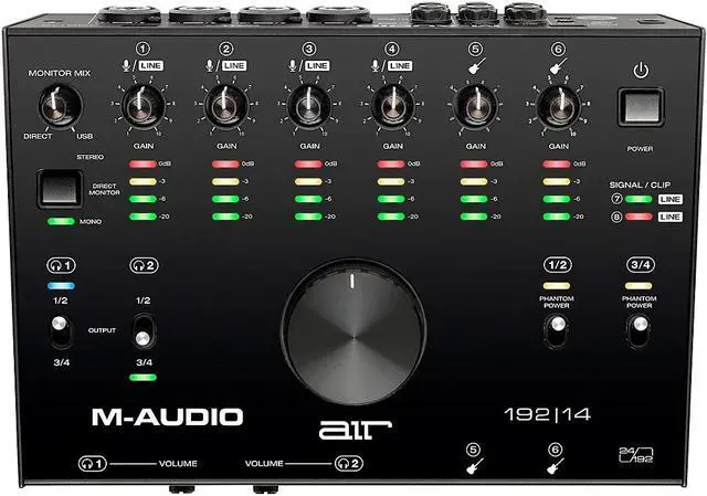 Alt view image 12 of 14 - M-Audio USB / USB-C compatible 8 in / 4 out Audio Interface / MIDI Interface: ProTools First / Ableton Live Lite / Eleven Lite/Avid Effects Collection/AIR Music Tech effects & software sound source in