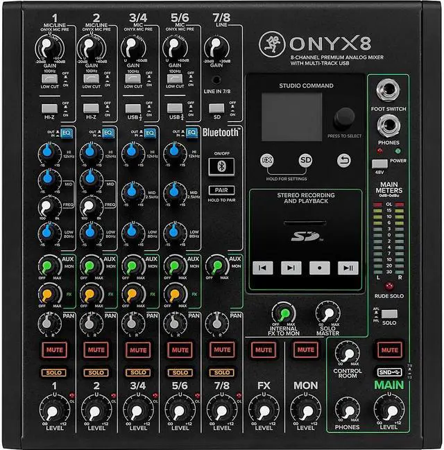Alt view image 16 of 19 - Mackie Onyx8 8-Channel Premium Analog Mixer with Multitrack USB