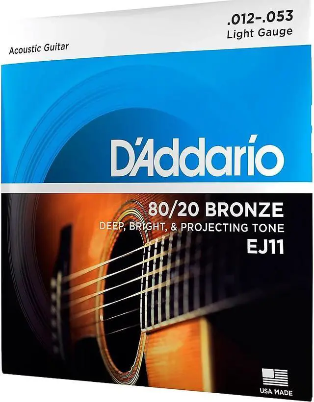 Alt view image 10 of 18 - D'Addario EJ11 80/20 Bronze Acoustic Guitar Strings, Light, 12-53 EJ11 D'ADDARIO
