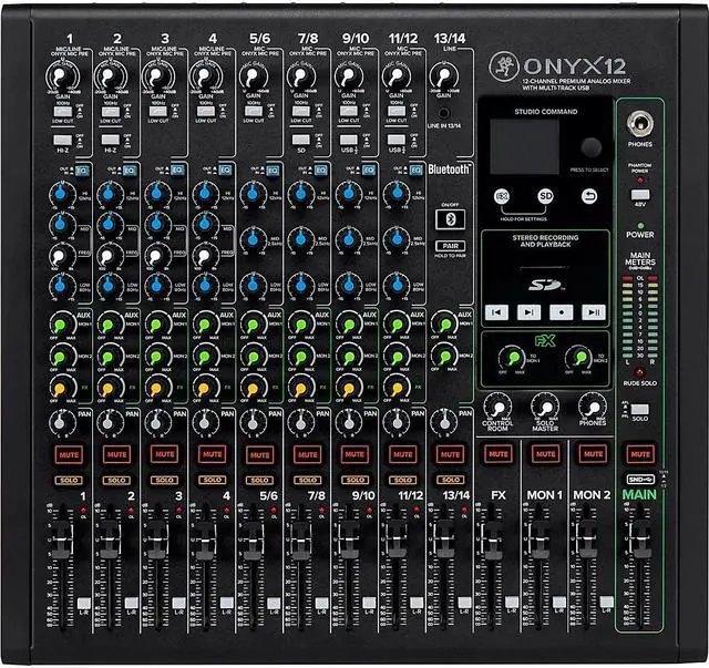 Alt view image 9 of 17 - Mackie Onyx12 12-Channel Premium Analog Mixer with Multitrack USB