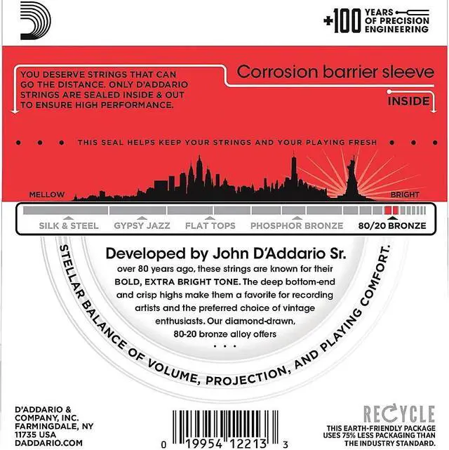 Alt view image 11 of 14 - D'Addario EJ17 Acoustic Guitar Strings - Medium - 3 Pack