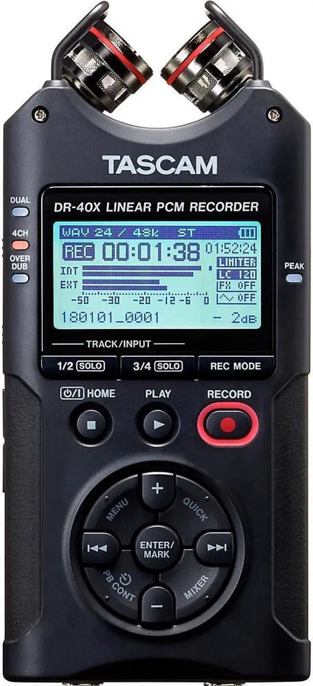 Alt view image 10 of 20 - Tascam DR-40X Handheld Portable Recorder