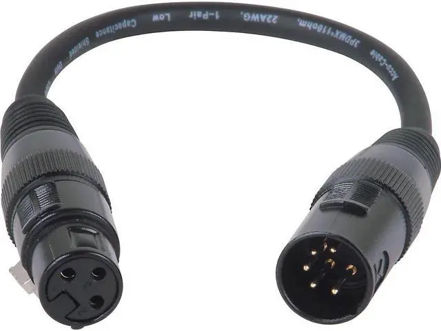 Main image of American DJ 5-Pin Male to 3-Pin Female XLR Turnaround DMX Cable
