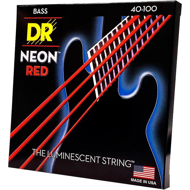 Alt view image 7 of 8 - DR Strings Hi-Def NEON Red Coated Lite Bass Strings (40-100)