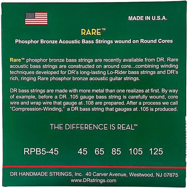 Alt view image 2 of 4 - DR Strings Phosphor Bronze Acoustic 5-String Bass Strings