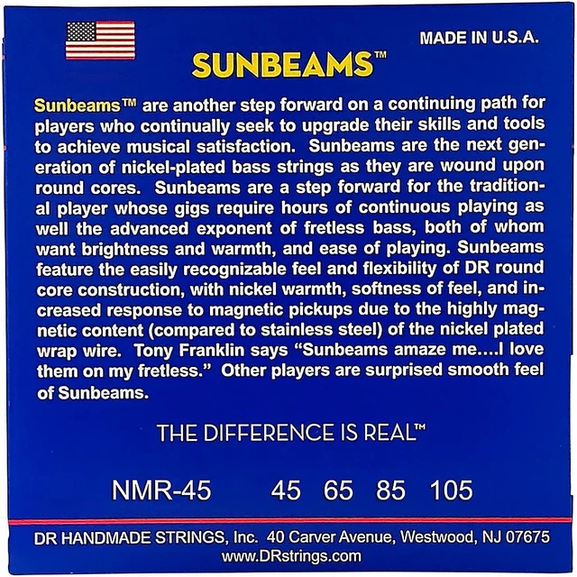 Alt view image 9 of 10 - DR Sunbeam - Nickel Compression Wound - Medium - Bass Strings