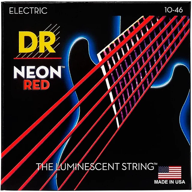 Alt view image 5 of 7 - DR Strings Hi-Def NEON Red Coated Medium (10-46) Electric Guitar Strings