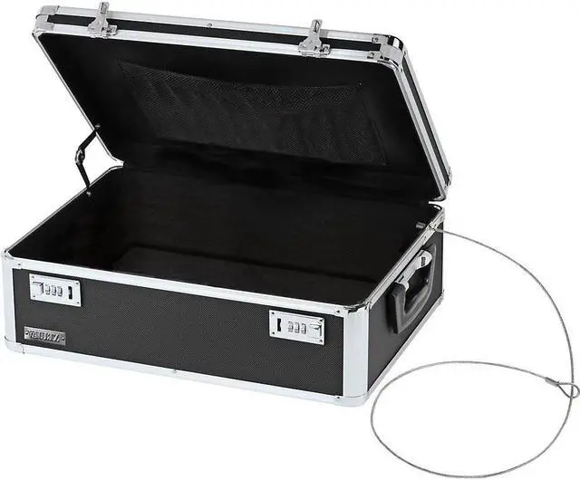 Alt view image 9 of 15 - Locking Storage Chest Medium Density Fiberboard 14.5 x 8 x 19.5 Black VZ00323