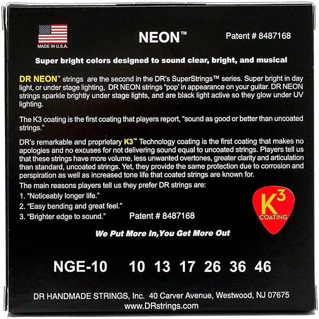 Alt view image 14 of 15 - DR Neon HiDef Super Electic Guitar Strings - Green - Medium