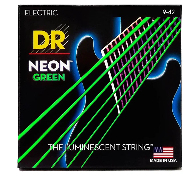 Alt view image 6 of 8 - DR Neon HiDef Super Electic Guitar Strings - Green - Lite