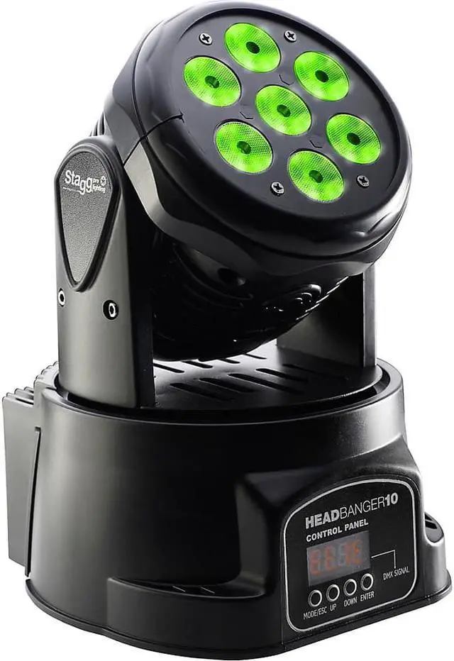 Alt view image 2 of 7 - Stagg Music LED Moving Head with 7 x 10W RGBW 4-in-1 LED's Headbanger