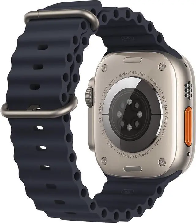Alt view image 3 of 3 - Apple Watch Ultra 1st Gen (GPS+Cellular) 49mm Midnight Titanium Case with Midnight Ocean Band