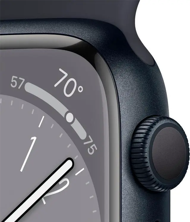 Alt view image 3 of 3 - Apple Watch Series 8 (GPS + Cellular) 45mm Midnight Aluminum Case with Midnight Sport Band