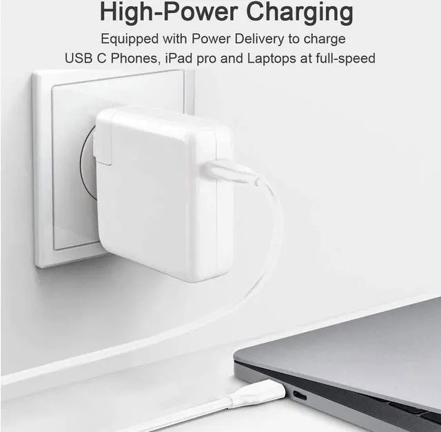 Alt view image 7 of 7 - MacBook Pro Charger 87W USB Type C Power Adapter Compatible with MacBook Pro 13 / 15-Inch MacBook Air 2018 Included USB-C Charge Cable (6.56ft/2m)