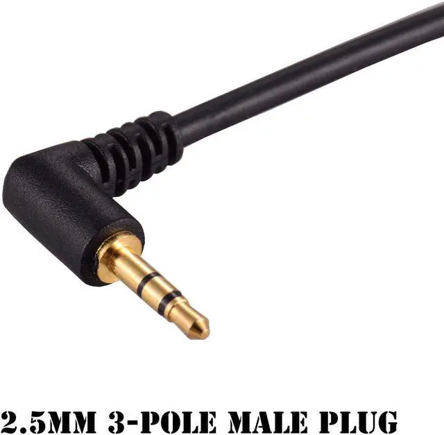Alt view image 2 of 6 - 2 Pack Gold Plated 2.5mm Male to 3.5mm (1/8 inch) Female Stereo Audio Jack Adapter Cable 90 Degree Right Angle Connector
