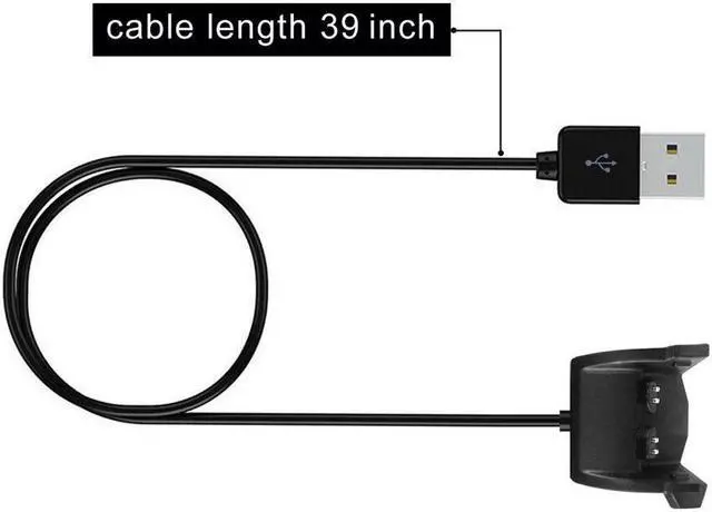 Alt view image 2 of 7 - 2-Pack 3.93ft Charging Cable for Garmin Vivosmart HR Replacement Charger Cable Cord for Garmin Vivosmart HR / Vivosmart HR+ / Vivosmart HR Plus / Approach X40 Smart Watch