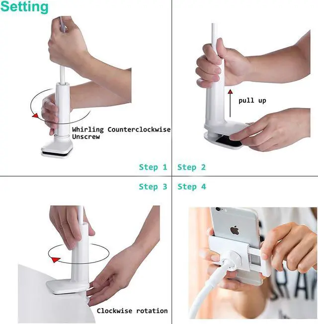 Alt view image 7 of 7 - Tablet Stand Holder Mount Holder Clip with Grip Flexible Long Arm Gooseneck Compatible with iPad iPhone Nintendo Switch Samsung Galaxy Tabs Amazon Kindle Fire HD