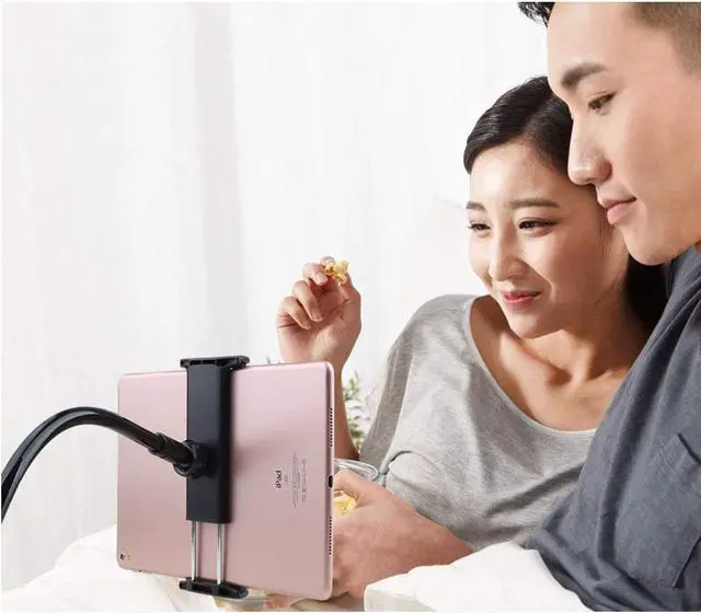 Alt view image 6 of 6 - Tablet Stand Holder Mount Holder Clip with Grip Flexible Long Arm Gooseneck Compatible with iPad iPhone Nintendo Switch Samsung Galaxy Tabs Amazon Kindle Fire HD
