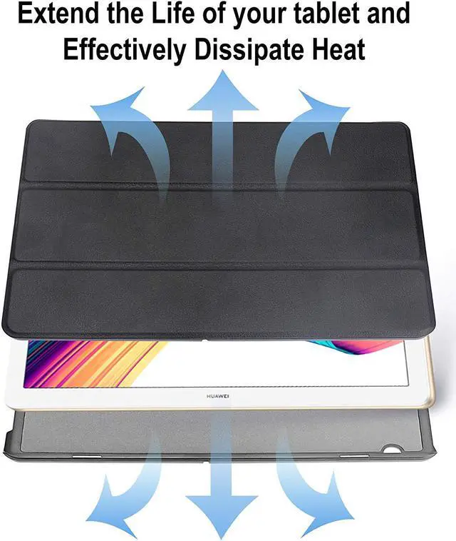Alt view image 3 of 6 - Huawei MediaPad T3 10.0 Case Slim & Lightweight PU Leather Cover with Magnetic Bracket Designed for Huawei MediaPad T3 10.0 inch Tablet