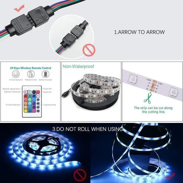 Alt view image 6 of 7 - LED Strip Lights WiFi RGB Light Strips 32.8 ft/10m 300 LED SMD 5050 App Phone Controlled Light Strips Wireless LED Tape Ribbon Light Strips Compatible with Alexa Google Assistant