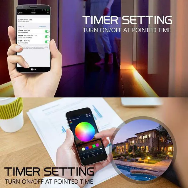 Alt view image 4 of 7 - LED Strip Lights WiFi RGB Light Strips 32.8 ft/10m 300 LED SMD 5050 App Phone Controlled Light Strips Wireless LED Tape Ribbon Light Strips Compatible with Alexa Google Assistant