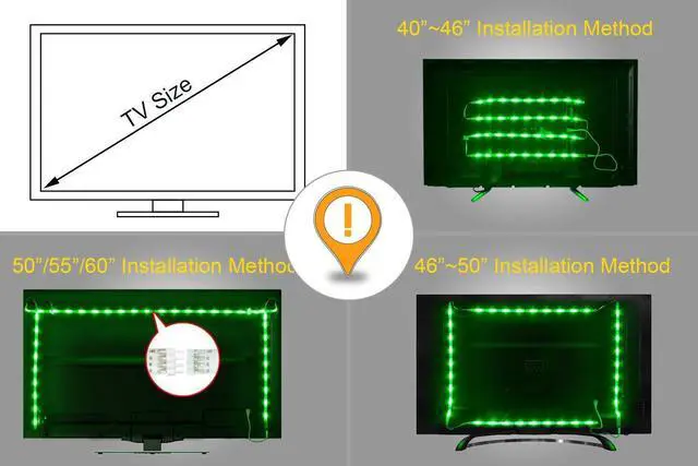 Alt view image 6 of 7 - Led Strip Lights 6.56ft / 2m for 40-60in TV Waterproof 5050 RGB Bias Lighting for HDTV USB TV LED Backlight Kit with Remote Control