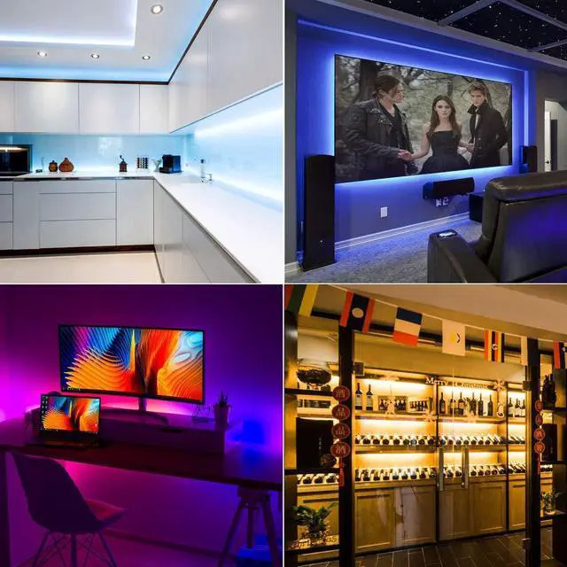 Alt view image 4 of 7 - Led Strip Lights 6.56ft / 2m for 40-60in TV Waterproof 5050 RGB Bias Lighting for HDTV USB TV LED Backlight Kit with Remote Control