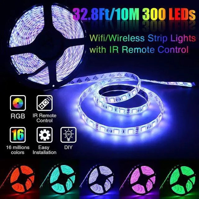 Alt view image 2 of 7 - LED Strip Lights WiFi RGB Light Strips 32.8 ft/10m 300 LED SMD 5050 App Phone Controlled Light Strips Wireless LED Tape Ribbon Light Strips Compatible with Alexa Google Assistant