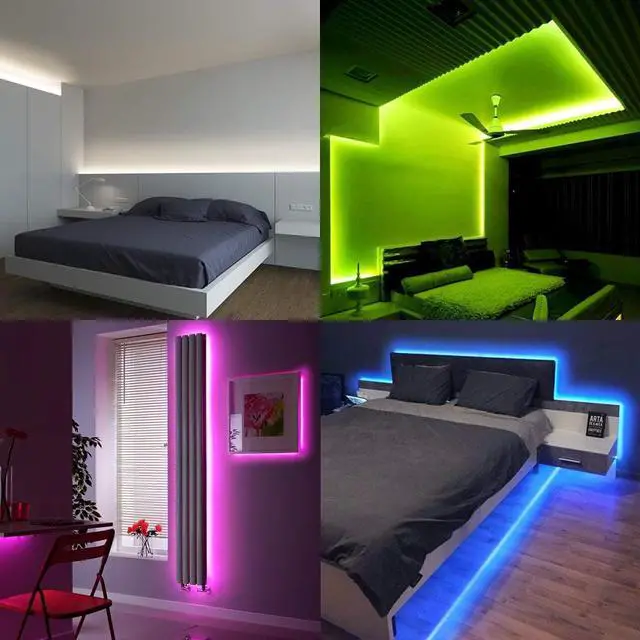 Alt view image 5 of 7 - Led Strip Lights 32.8ft 10m with 44 Keys IR Remote and 12V Power Supply Flexible Color Changing 5050 RGB 300 LEDs Light Strips Kit for Home, Bedroom, Kitchen,DIY Decoration