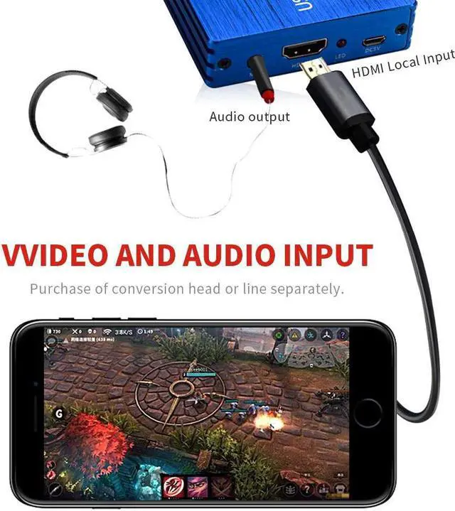 Alt view image 4 of 7 - HDMI Game Capture Card USB 3.0 HD Video Live Stream and Record in 1080p for PS4 DVD Game Consoles Mic-in Video Recorder Compatible with Windows Linux Os X System Plug-N-Play