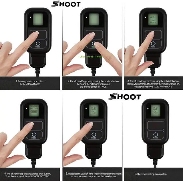 Alt view image 5 of 7 - Waterproof Smart Remote Control for GoPro Hero 8 7 Black 6 5 4 3 3+ 2 1 Hero + LCD 4 Session 5 Session LCD Screen Wi-Fi Wirless Built-in 500mah Battery Must Have Accessories