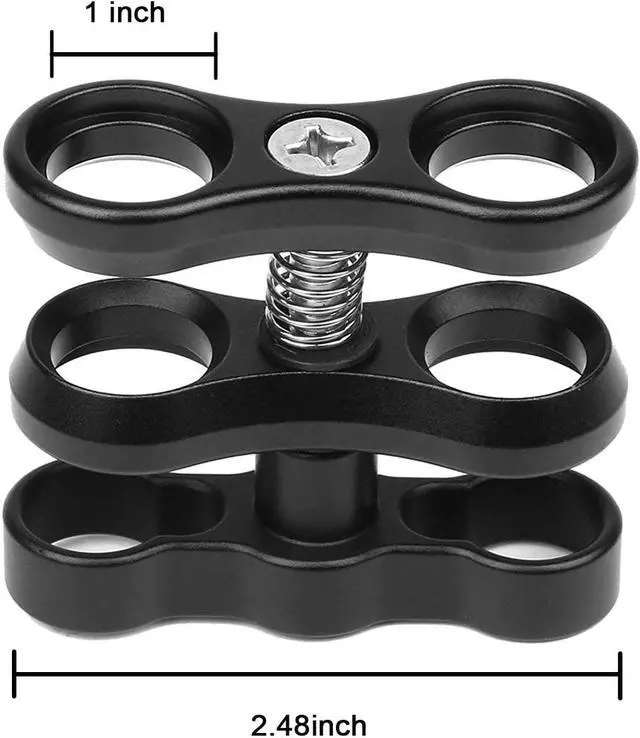 Alt view image 2 of 7 - WERLEO 2 PCS x 1" Inch Aluminum Standard Ball Clamp Mount for Underwater Diving Light Arm System,Work with Ram Mounts