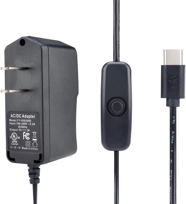 Main image of Raspberry Pi 4 b Power Supply 5V 3A USB C Charger Adapter