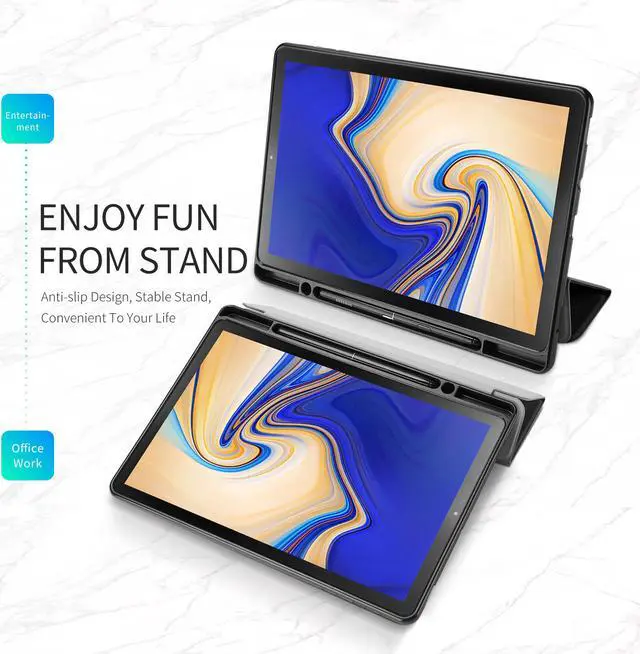 Alt view image 4 of 7 - Case for Samsung Galaxy Tab S4 10.5 Inch 2018 with S Pen Holder Lightweight Slim Trifold Stand Cover with Auto Sleep Wake for Samsung Tab S4 10.5 Inch Tablet SM-T830 T835 T837