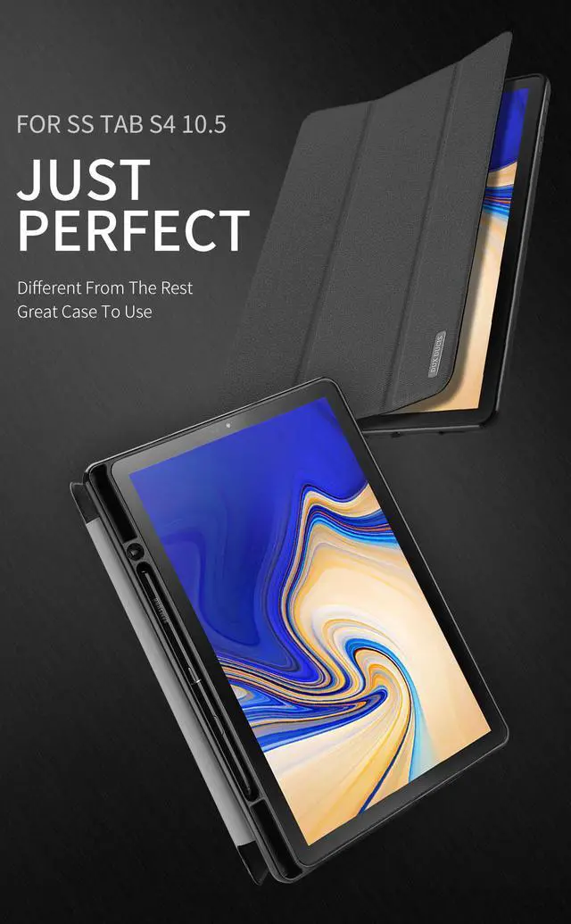 Alt view image 7 of 7 - Case for Samsung Galaxy Tab S4 10.5 Inch 2018 with S Pen Holder Lightweight Slim Trifold Stand Cover with Auto Sleep Wake for Samsung Tab S4 10.5 Inch Tablet SM-T830 T835 T837